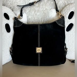 Dooney & Bourke Black Suede Shoulder Strap Handbag